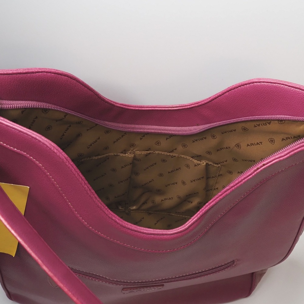 Ariat Pink Y2K Western Hobo Bag Croc Floral Tooled Bratz Cowgirl NWT Sample - Picture 7 of 7